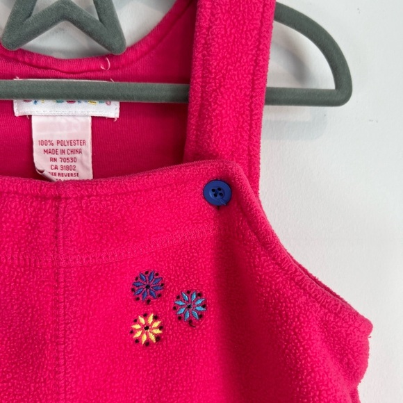 Gymboree Vintage Rainbow Tage Fleece Dress Embroidered Size Girls Small Pink - Picture 3 of 5